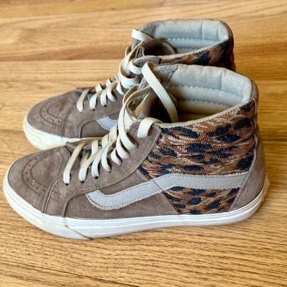 Vans Sk8 Hi 46 Ultracush Leopard Suede Hi Tops Woman’s Size 8 Men’s 6.5 - Picture 3 of 16